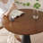 Nut-brown Round Solid Wood Dining table-1452377830