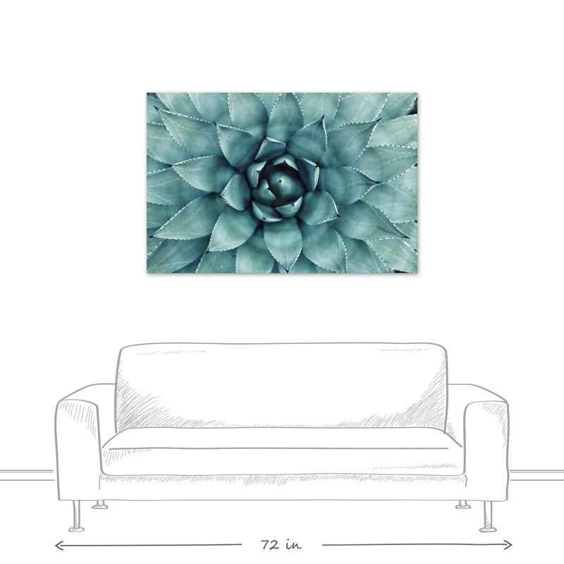 " Turquoise Succulent ", 32" H x 48" W x 1" D 