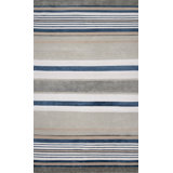 Cabana Striped Area Rug in Ivory/Silver/Gray/Indigo