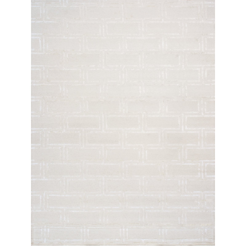Hand Tufted Viscose Geometric Indoor Rug, Rectangle 7'9" x 9'9"