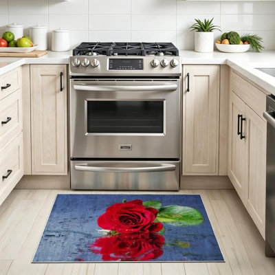Tapis rouge lavable à la machine Valentine