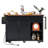 53.7" Farmhouse Kitchen Island with Power Outlet, 2 Sliding Barn Door Kitchen Storage Island with Drop Leaf, Spice Rack Rolling Kitchen Cart on Wheels, for Home, Kitchen and Dining Room-1723636520-1723635926