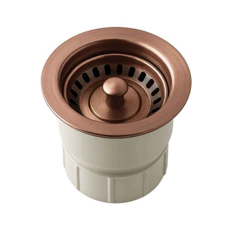 Whitehaus 2" Kitchen Basket Strainer, Antique Copper