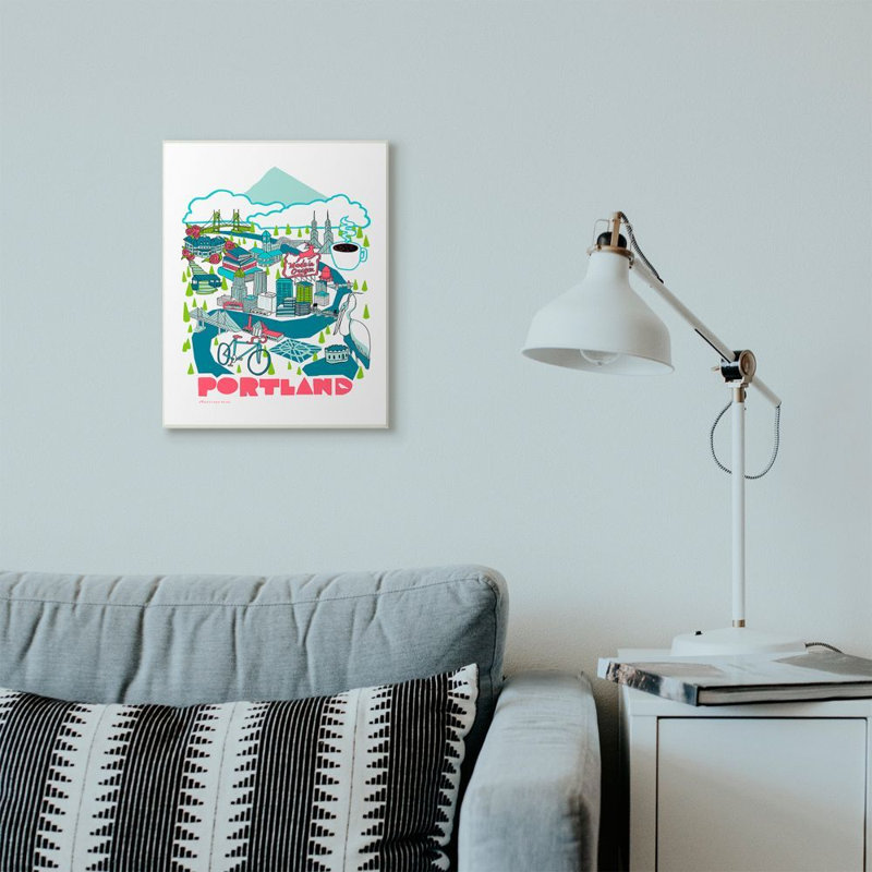 «Portland», reproduction, Giclée encadrée noir minuit, H 14 po x l 11 po