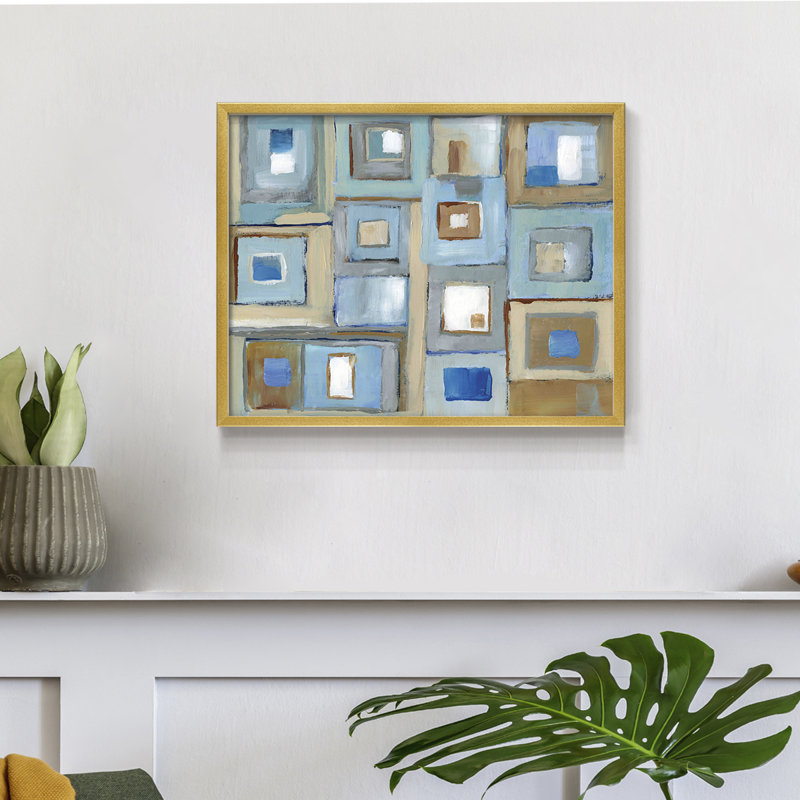 Variation on Greek Key I -Framed Print - Restickable, 22" H x 28" W
