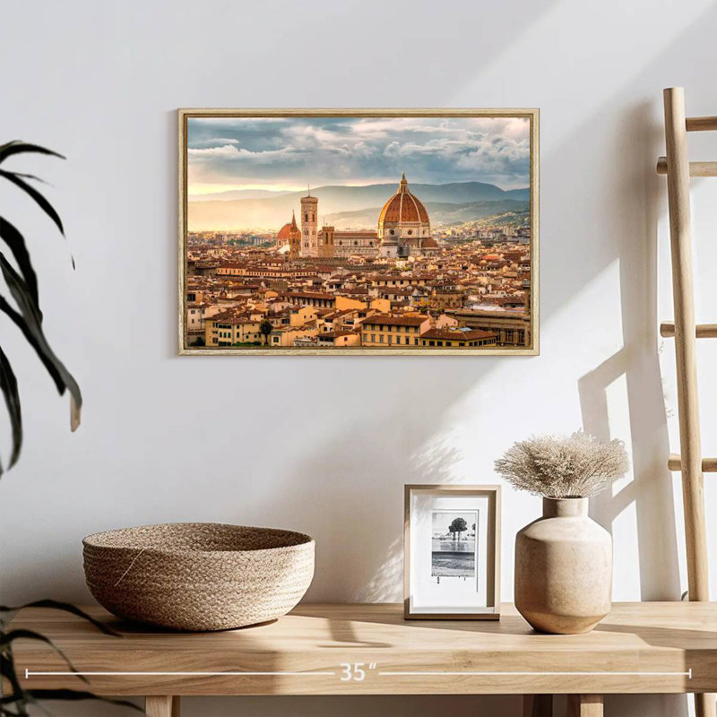 Cathédrale Santa Maria Novella, 19 po x 13 po, Cadre flottant en bois naturel