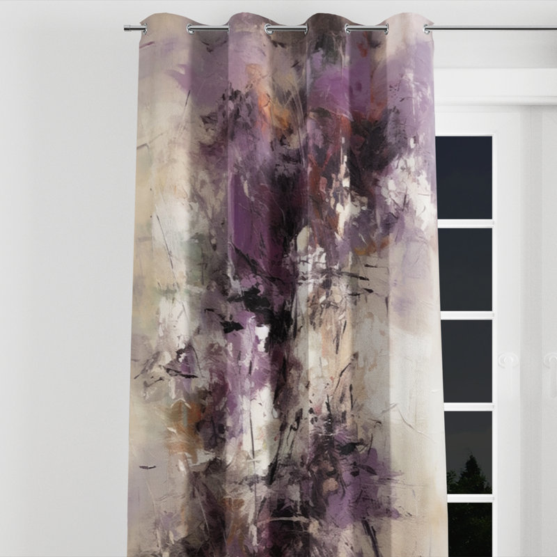 Modernist Expressions V - Modern Blackout Grommet Curtain - 1 panel, 52" W x 108" L, Silver Grommets