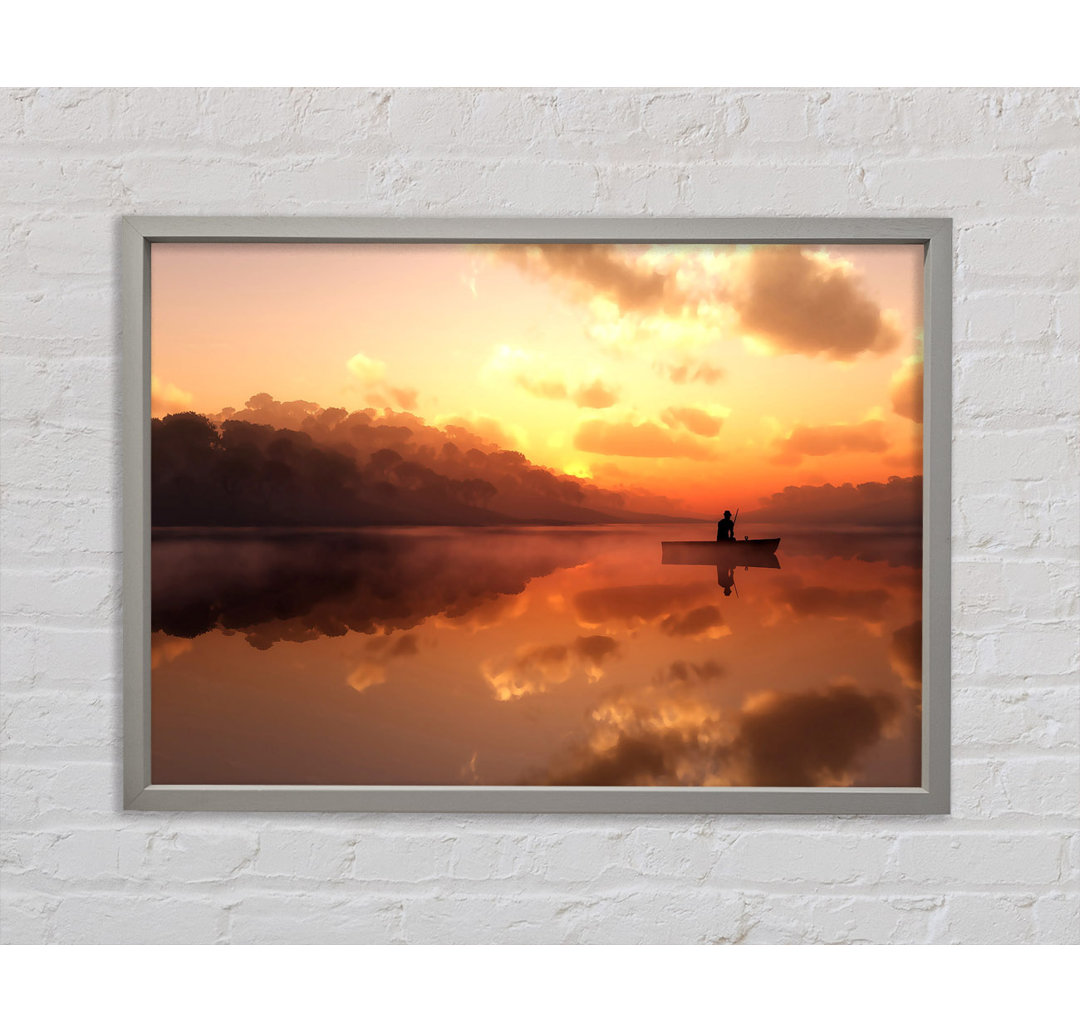 Angeln in der ruhigen Himmel Reflexion - Einzelbild Frame Kunstdrucke auf Leinwand