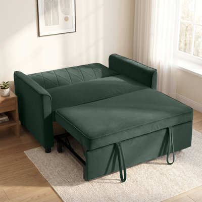 HOMCOM 2 Seater Sofa Bed 3-in-1 Pull Out Sleeper Loveseat Sofa