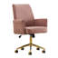 Chaise de bureau ergonomique à dossier moyen en velours côtelé avec base dorée et coussin en mousse viscoélastique-133599440-133599441