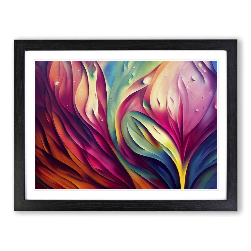 XH1022-6825X Peaceful Modern Abstract - Picture Frame Print, Black, 25cm H x 34cm W x 2cm D
