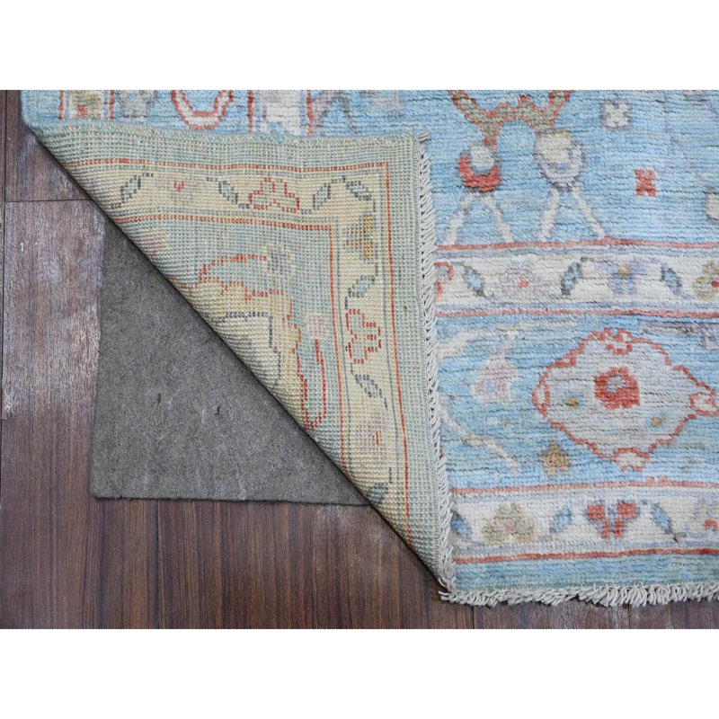 Tapis oriental 6 pi x 8 pi 8 po à motif de village afghan Oushak à motif fleuri de style campagnard