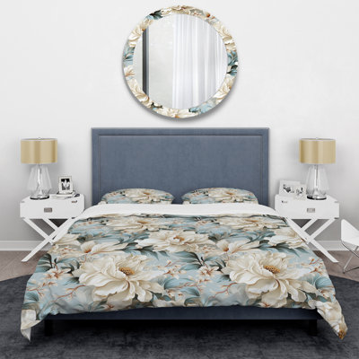 Ethereal Rococo Flourish Victorian Pattern XXXII Polyester Duvet Cover Set