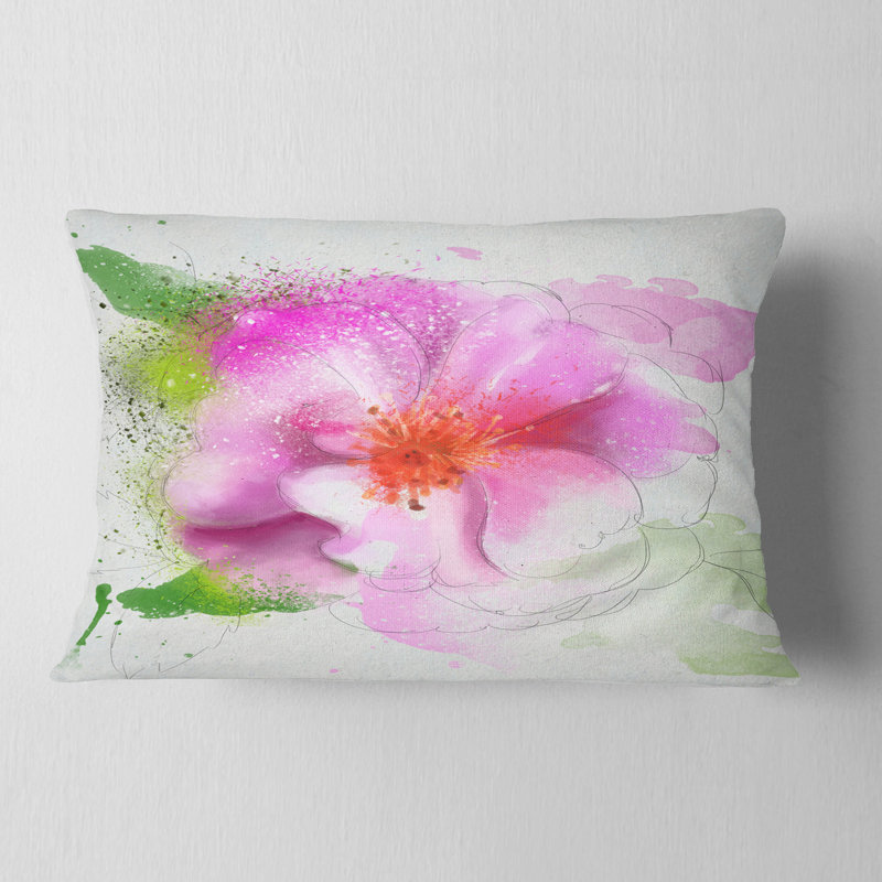 Coussin décoratif à imprimé floral Blooming, Rectangle, 12 po x 20 po