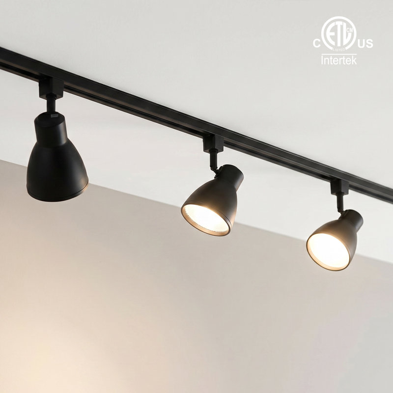 48" 3-Light LED Track Light Kit, Adjustable Black Track Lighting Fixture for Kitchen and Living Room