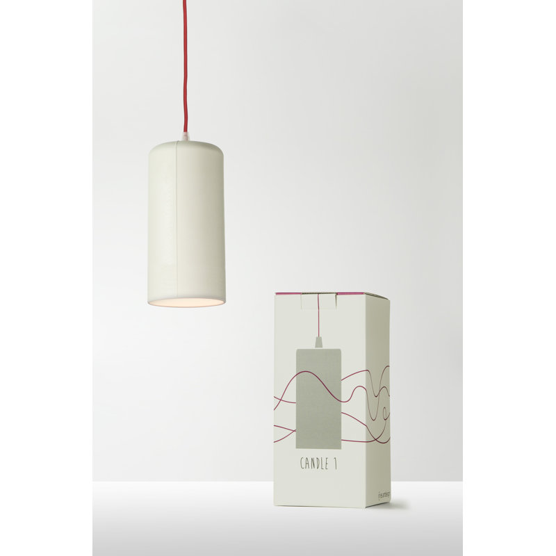 Be.pop 1 - Light Cylinder Pendant, White, Red