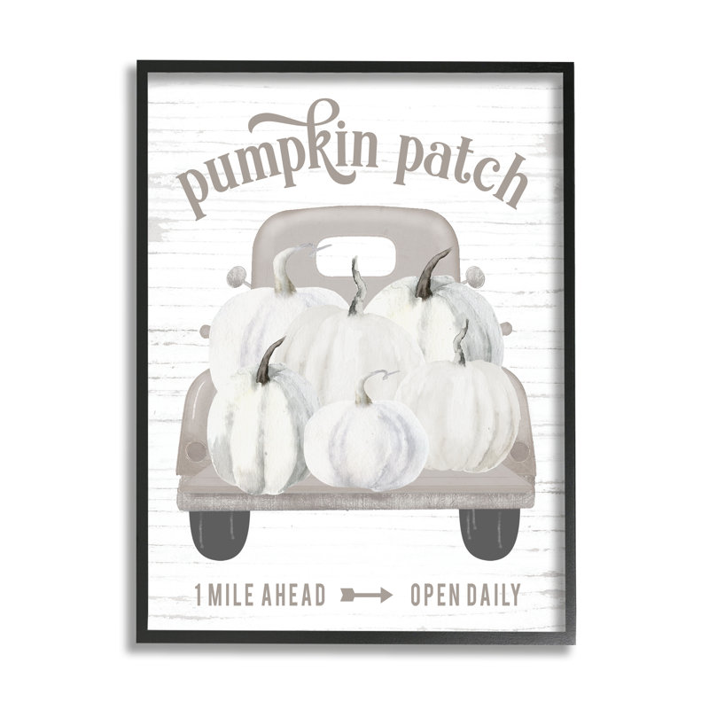 Rustic Pumpkin Patch Seasonal Fall Harvest sign, H 20 po x l 16 po x P 1,5 po, Giclée encadrée noir minuit