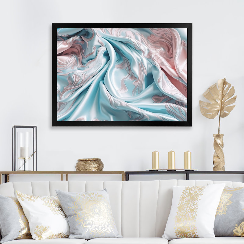 Rose bleu, couleurs dansantes IV, Toile encadrée noire à coins fermés, H 12 po x l 20 po x P 1 po