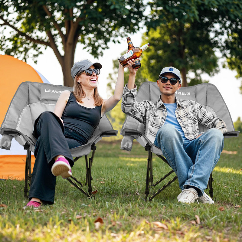 Chaise de camping d'extérieur surdimensionnée, Gris