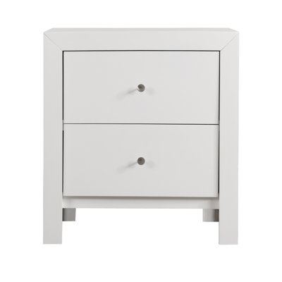 Table de chevet transitionnelle blanche élégante