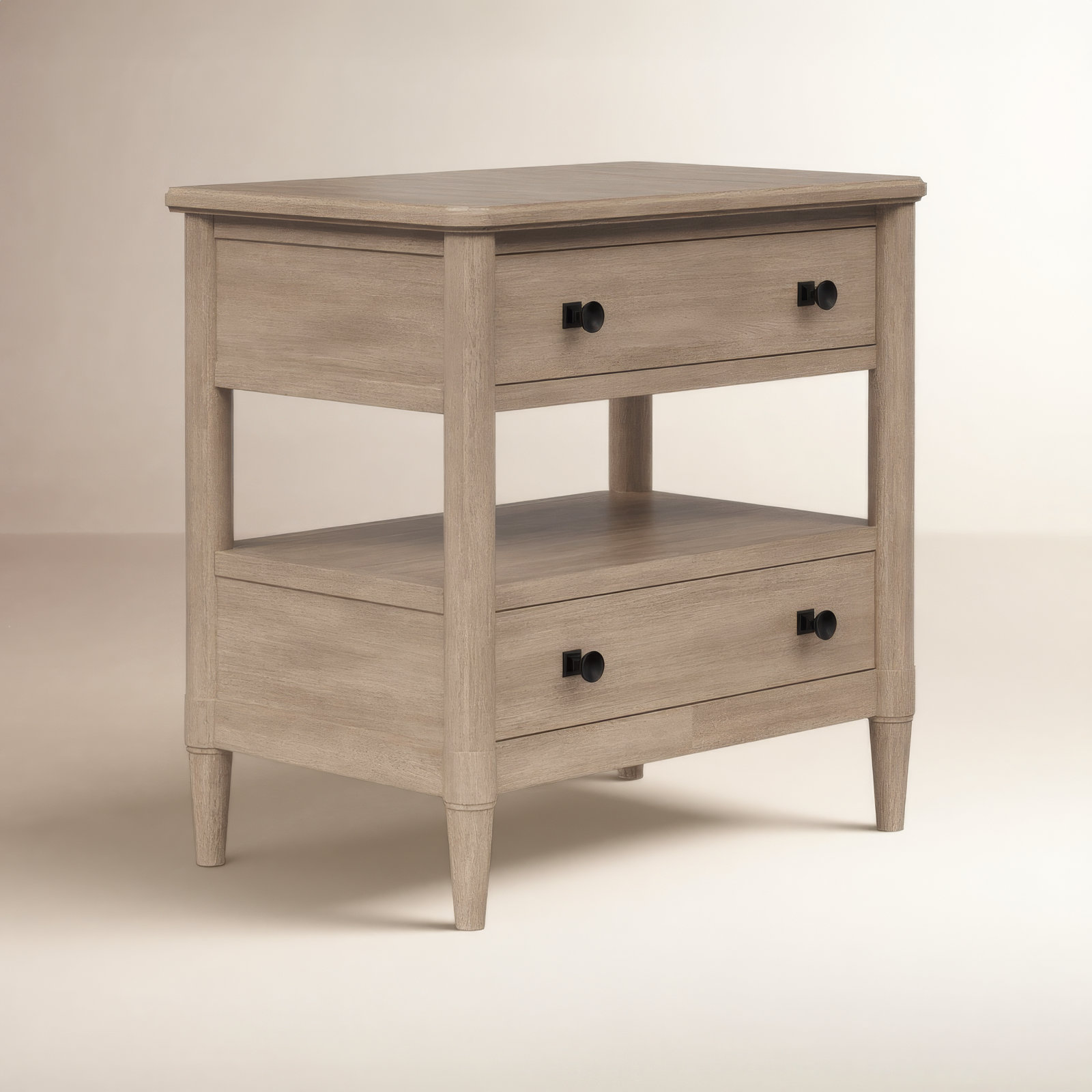 Dana Heights 2-Drawer Nightstand, Beige