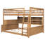 Lit double superposé double au-dessus de grand lit double avec tablettes lumineuses intégrées et panneau perforé-1260167744-1260090945