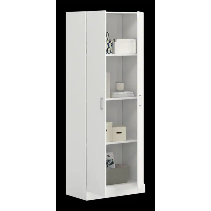 Alessia White 24"W Simplistic Modern Double Door Storage Cabinet