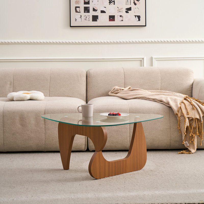 Table basse de style campagnard Mid-Century, Clair/Brun, H 15,74 po x L 43,3 po x l 29,5 po