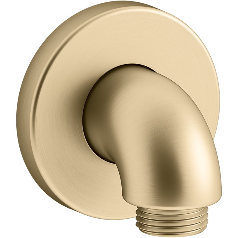 Purist Stillness Wall-Mount Supply Elbow with Check Valve for Handshower Hose, Handheld Shower Elbow, Gold