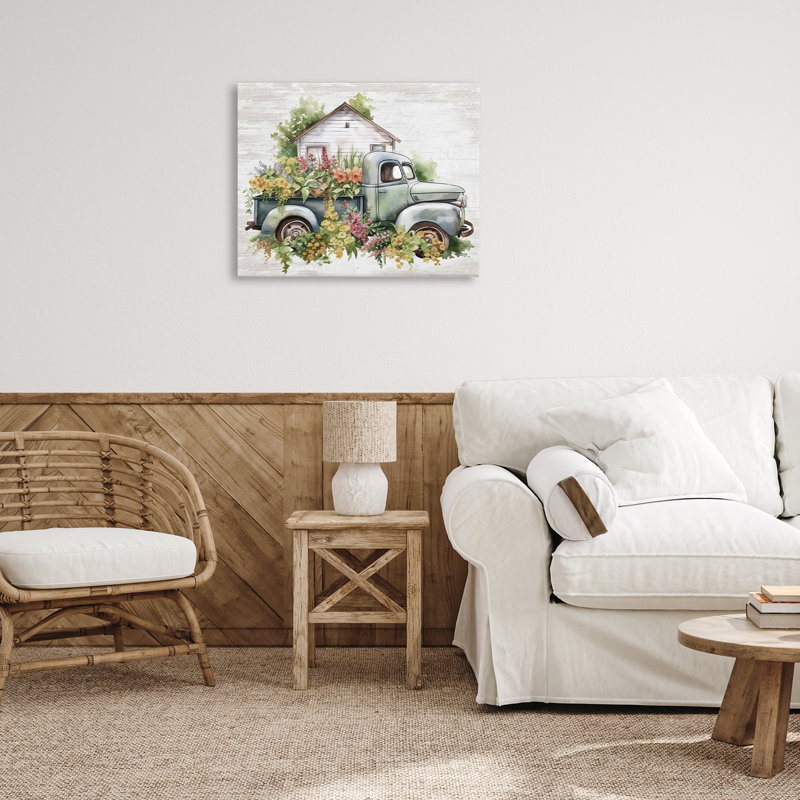 Art mural sur toile Country Country Truck par lettré et doublé, H 24 po x l 30 po