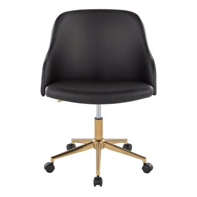 Chaise de bureau en métal doré