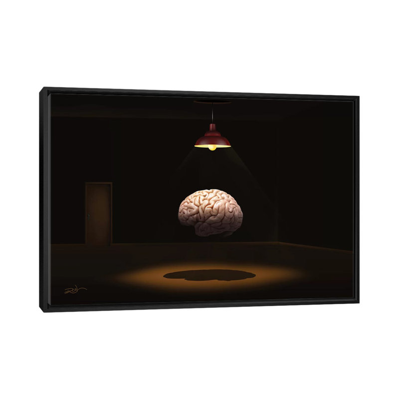 «Cerebro Brain», impression sur toile, H 18 po x l 26 po x P 1,5 po, Toile avec cadre noir, Pas de tapis