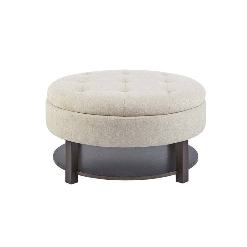 Charming Round Storage Ottoman for Stylish Living Room Organization