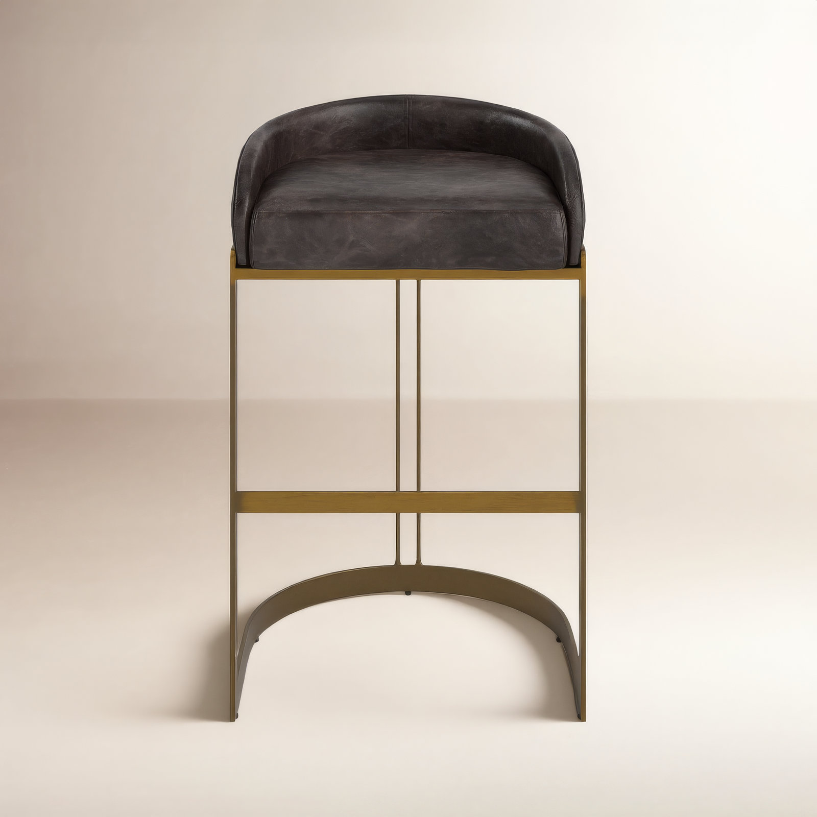 Bradley Genuine Leather Bar and Counter Stool, Bar Stool (29.75" Seat Height), Black-01