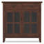 Armoire de rangement transitionnelle en bois massif de 36 po avec portes en verre et tablettes réglables Artisan