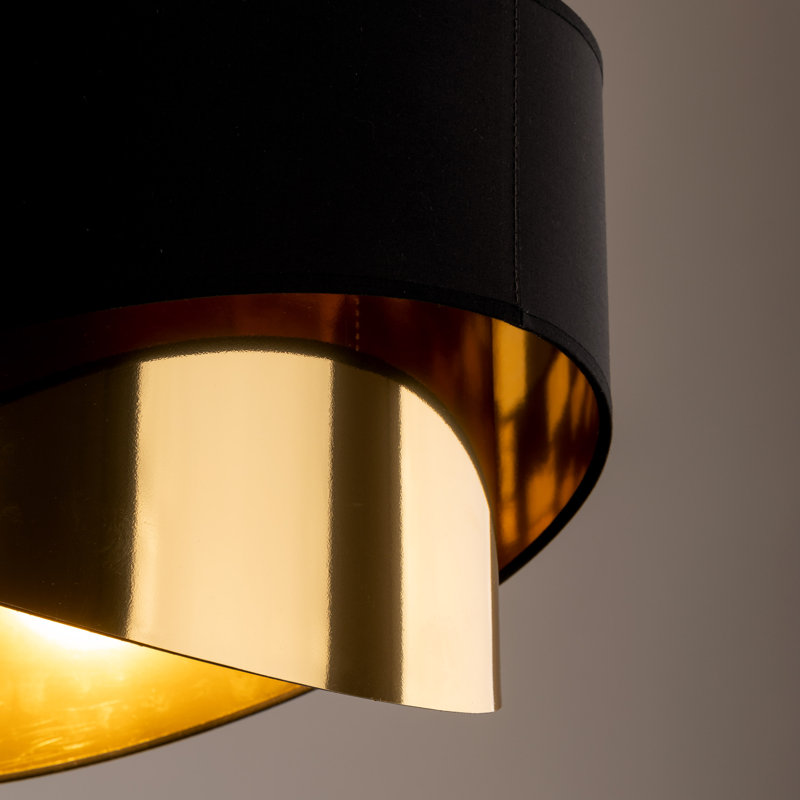 Bahati 1 - Light Drum Pendant, Black/Gold