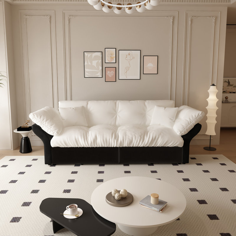 Canapé-lit convertible en velours 74,8 po, Beige
