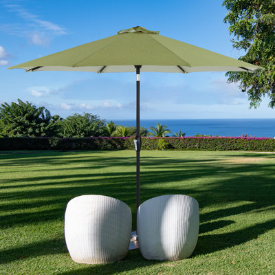9 Foot Self-Tilting Patio Umbrella, Outdoor Market Umbrella with Fade Resistant Canopy, Luxury Vint