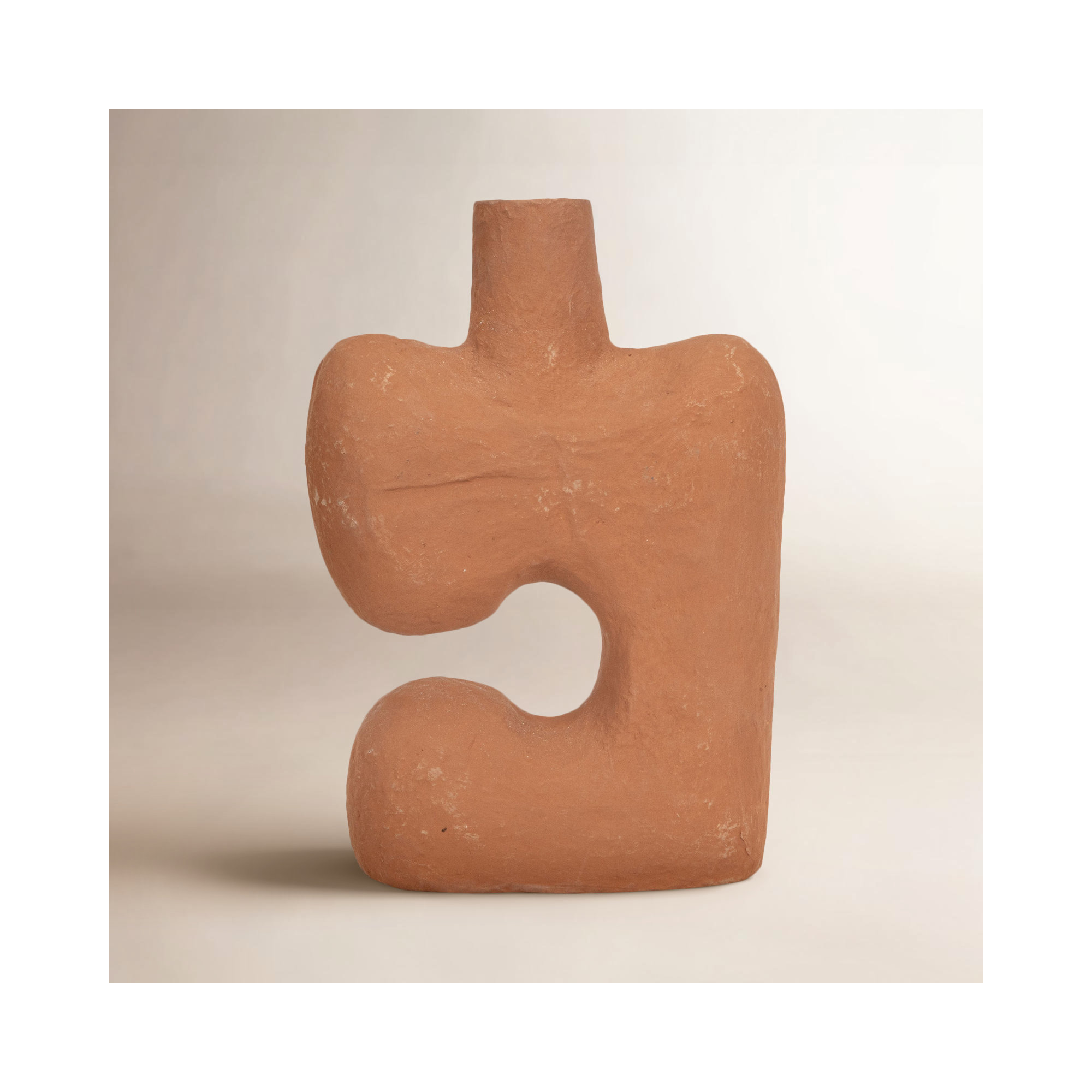 Amador 14'' Paper Mache Table Vase, Terracotta