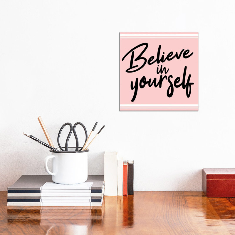 Believe Pink by Kimberly Allen - Wrapped Canvas Print, 30.48 cm H x 30.48 cm W