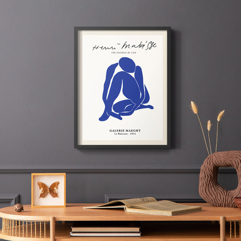 Matisse CXVI, reproduction encadrée - bois massif, Noir, H 10 po x l 8 po