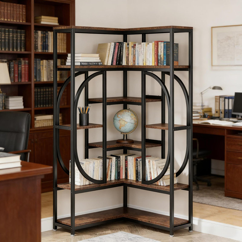 Présentoir de style industriel, bibliothèque, bibliothèque d'angle