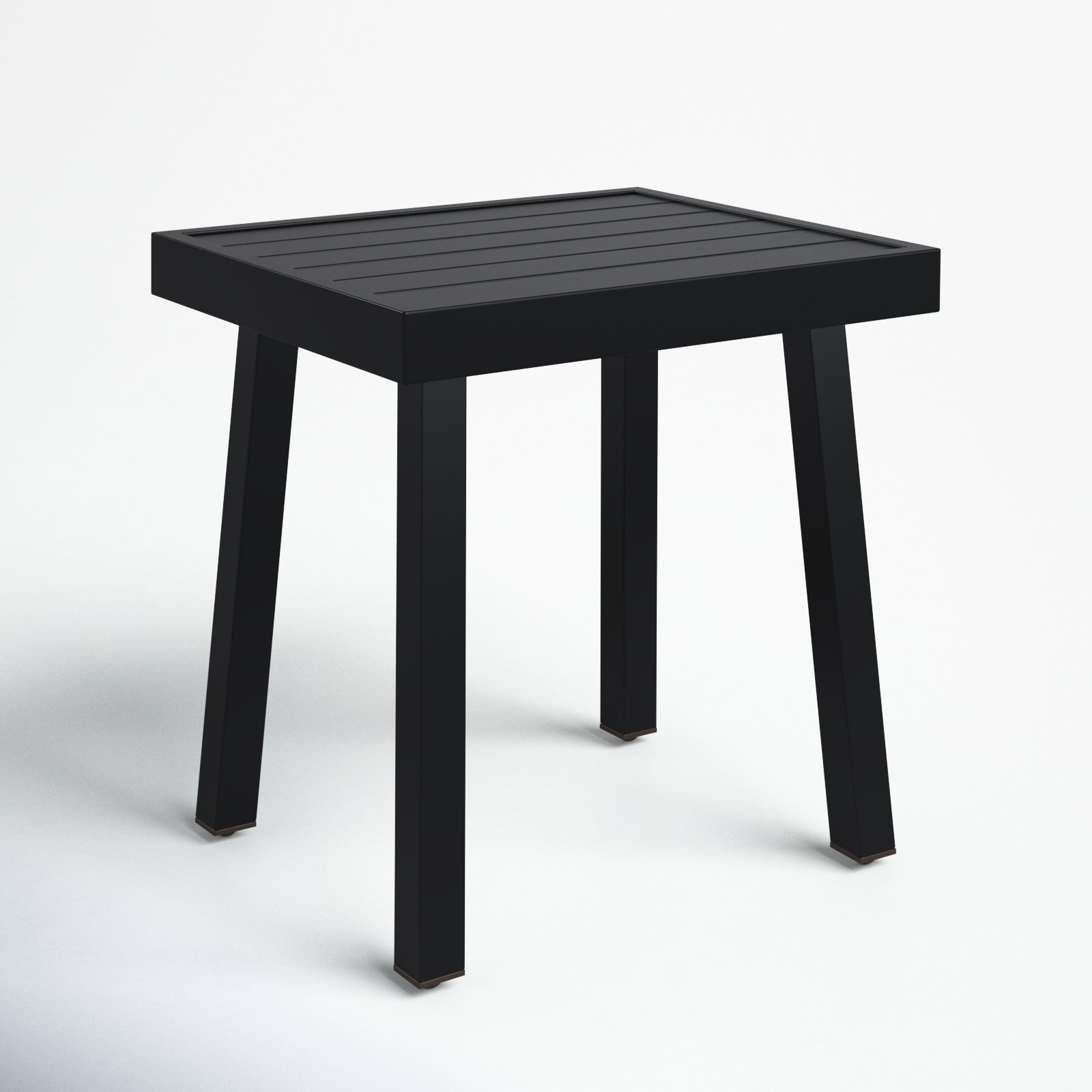 Armando Outdoor Aluminum Side Table, Black