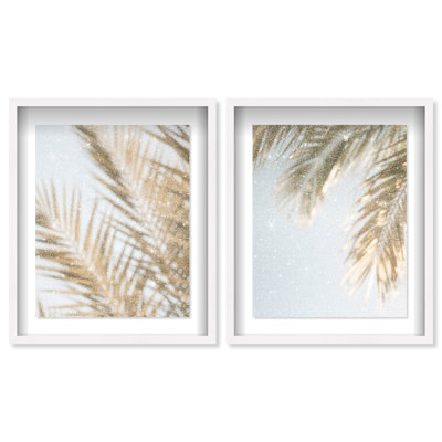 Palm Visions Set Shadowbox Floral & Botanical Print by Oliver Gal, Black Frame, 16 x 20