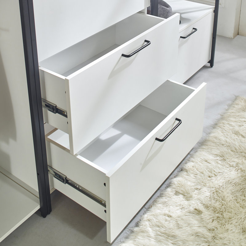 Armoire blanche avec métal - espace de rangement très profond, thermolaqué, eau et chaleur, panneau autoportant Stain Scratch E0 pour les taches, les égratignures et la chaleur,