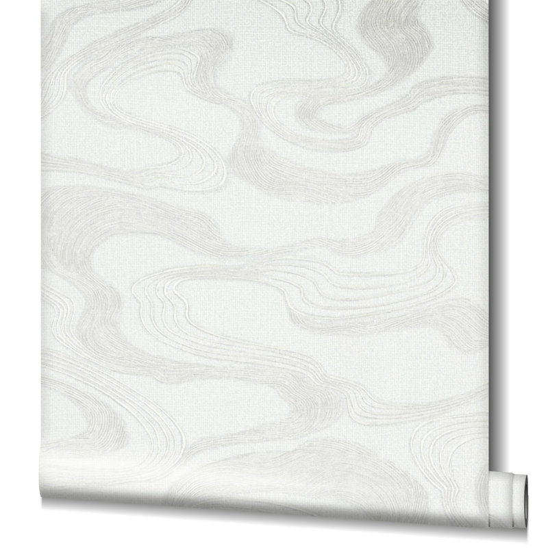 Rouleau de papier peint Kumano, Blanc / Blanc