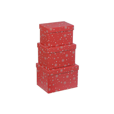 Rect. Nichoirs (flocon de neige sur fond rouge) (ensemble de 3)