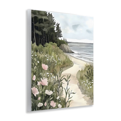 Plaque murale Coastal Calm Floral Pathway, design par Riley B