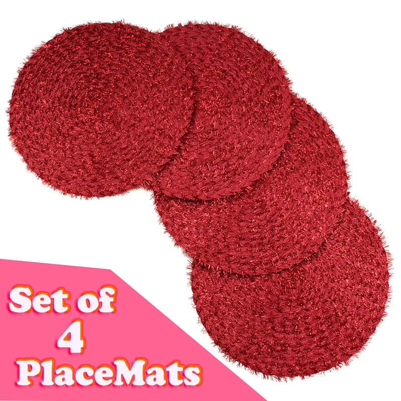 Absidy Round Placemat, Red