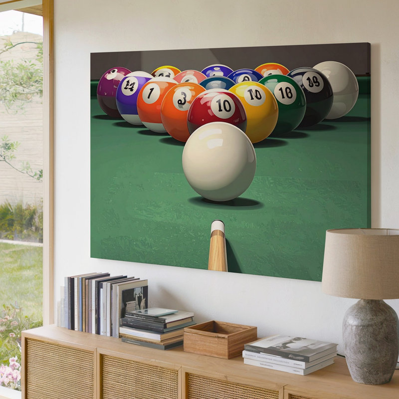 Toile murale billard Break Vibrant Table de billard, H 9 po x l 12 po